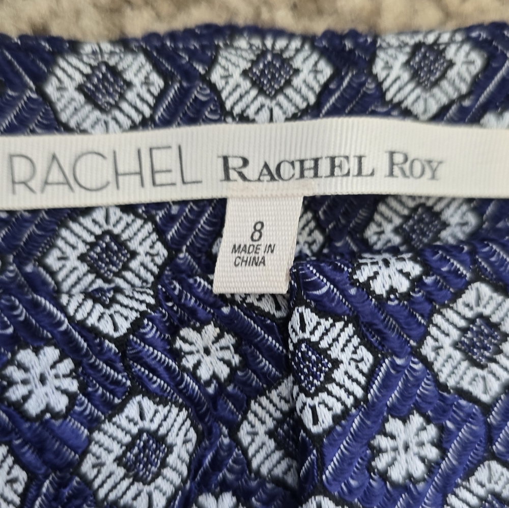 Rachel Rachel Roy Navy and White Brocade Pants - Picture 7 of 10